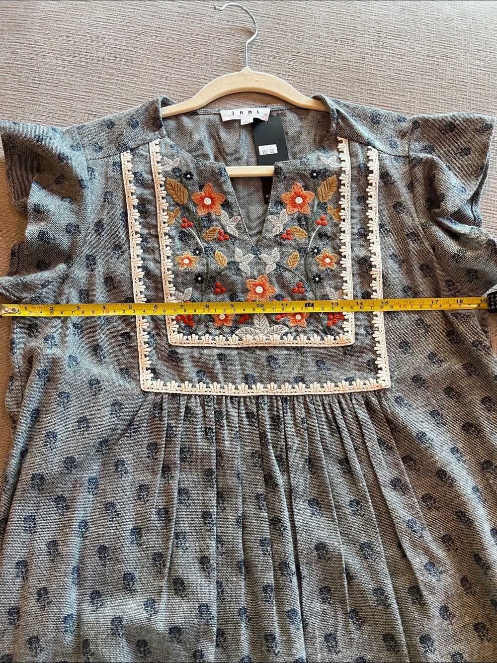 THML Floral Embroidered Mini Dress- size large -NWT - Picture 9 of 9